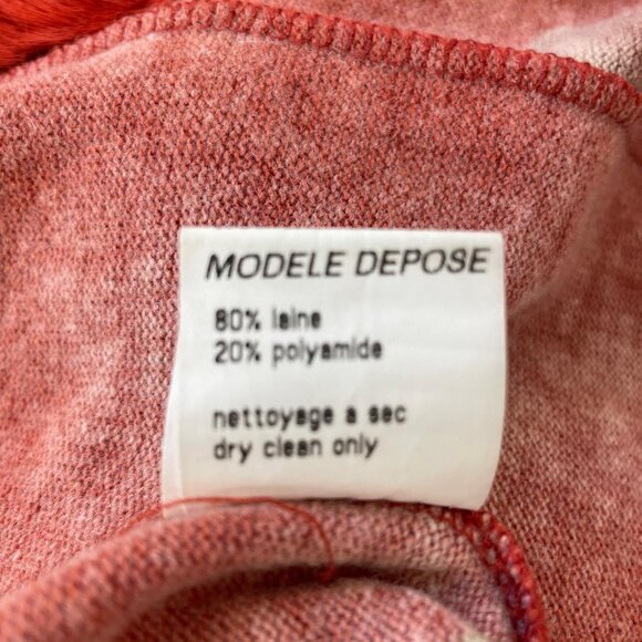 Vintage Lorena Conti Paris Orange Wool Fur Trim Jacket XS Made in France - Picture 5 of 8